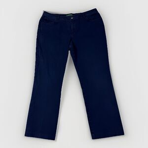 Lauren Ralph Lauren Womens Pants Size 16 Navy Blue Stretch Ankle